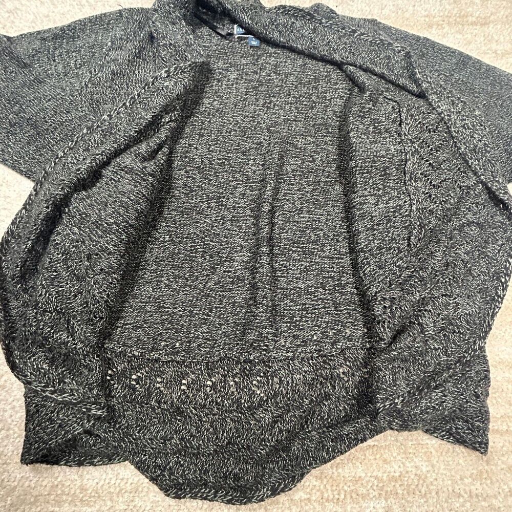 Karen Scott Cardigan Womens L Shawl Collar Open Front Knit Cozy Gray Cable Hem - Picture 3 of 9